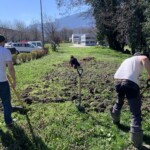 Photo 1 - Préparation du sol avec l’équipe